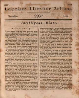Leipziger Literaturzeitung Samstag 26. November 1831