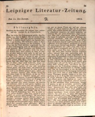 Leipziger Literaturzeitung Mittwoch 11. Januar 1832