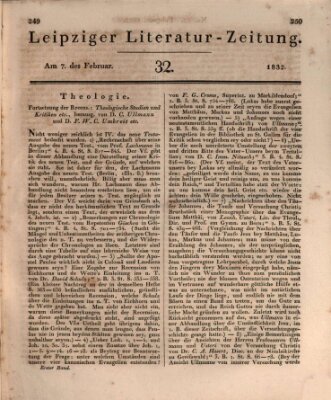 Leipziger Literaturzeitung Dienstag 7. Februar 1832