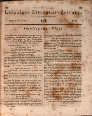 Leipziger Literaturzeitung Samstag 17. März 1832