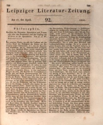 Leipziger Literaturzeitung Dienstag 17. April 1832
