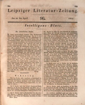 Leipziger Literaturzeitung Samstag 21. April 1832