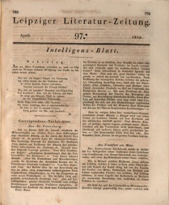 Leipziger Literaturzeitung Samstag 21. April 1832