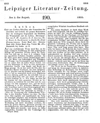 Leipziger Literaturzeitung Dienstag 3. April 1832