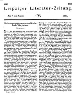 Leipziger Literaturzeitung Dienstag 7. August 1832