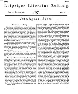 Leipziger Literaturzeitung Samstag 11. August 1832