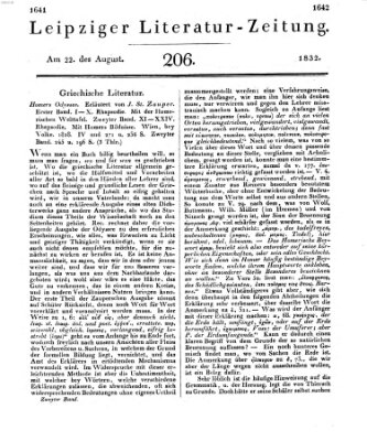 Leipziger Literaturzeitung Mittwoch 22. August 1832