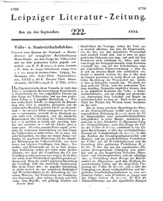 Leipziger Literaturzeitung Montag 10. September 1832