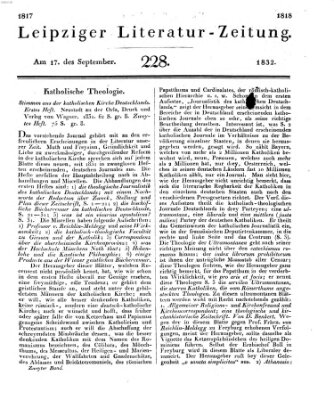 Leipziger Literaturzeitung Montag 17. September 1832