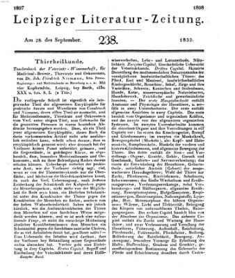 Leipziger Literaturzeitung Freitag 28. September 1832