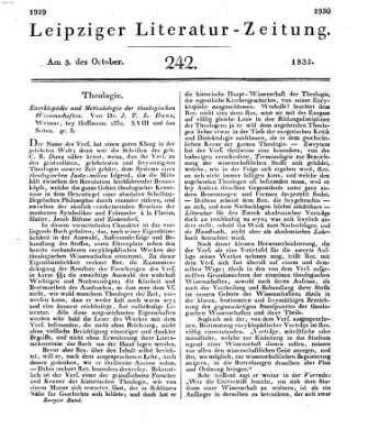 Leipziger Literaturzeitung Mittwoch 3. Oktober 1832