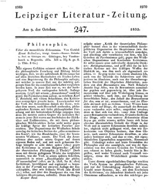 Leipziger Literaturzeitung Dienstag 9. Oktober 1832