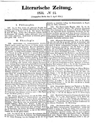 Literarische Zeitung Mittwoch 2. April 1834