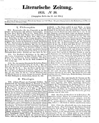 Literarische Zeitung Mittwoch 23. Juli 1834