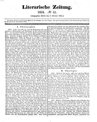 Literarische Zeitung Mittwoch 8. Oktober 1834