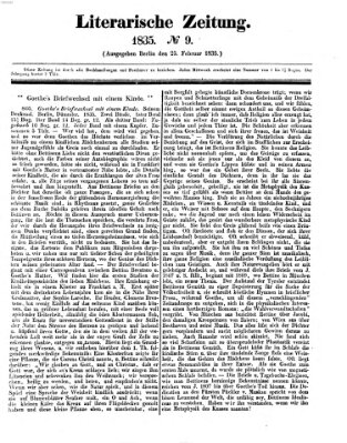 Literarische Zeitung Mittwoch 25. Februar 1835