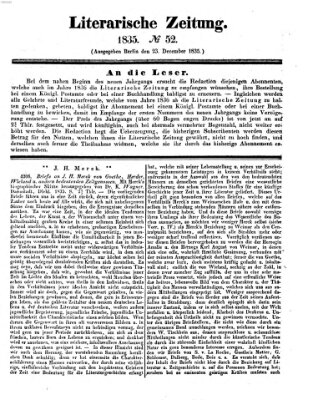 Literarische Zeitung Mittwoch 23. Dezember 1835