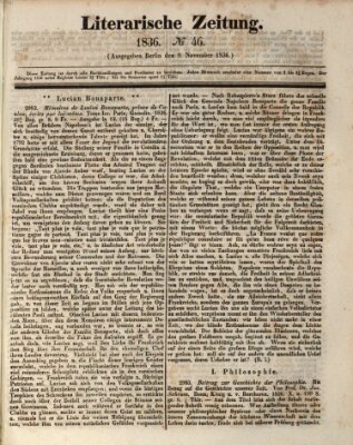 Literarische Zeitung Mittwoch 9. November 1836