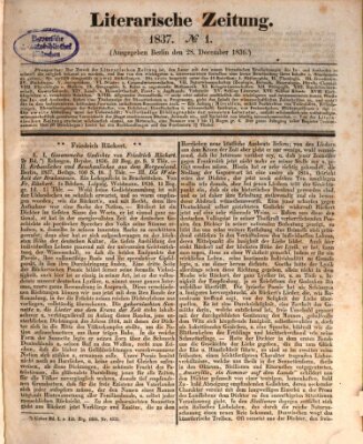 Literarische Zeitung Mittwoch 28. Dezember 1836