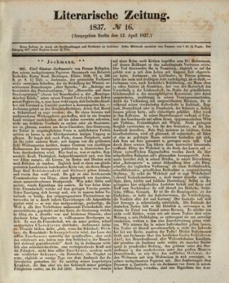 Literarische Zeitung Donnerstag 13. April 1837