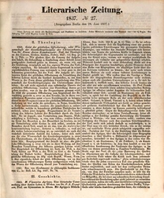 Literarische Zeitung Mittwoch 28. Juni 1837