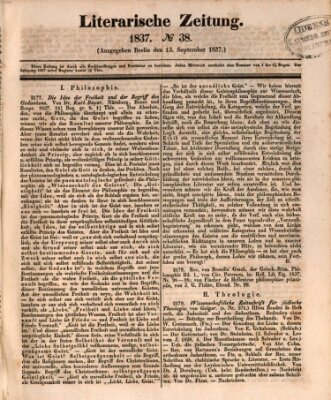 Literarische Zeitung Mittwoch 13. September 1837