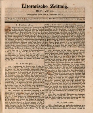 Literarische Zeitung Mittwoch 8. November 1837