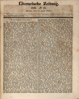 Literarische Zeitung Mittwoch 11. April 1838