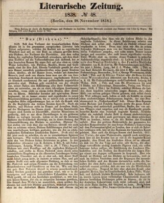 Literarische Zeitung Mittwoch 28. November 1838