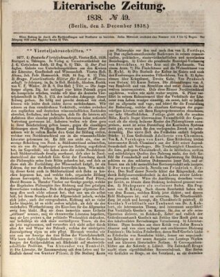 Literarische Zeitung Mittwoch 5. Dezember 1838
