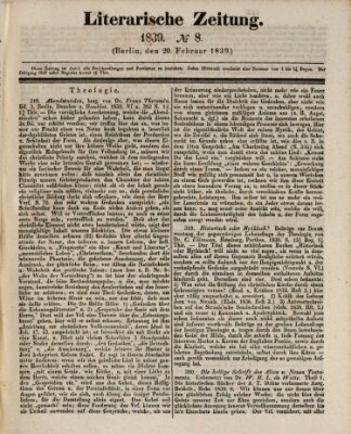 Literarische Zeitung Mittwoch 20. Februar 1839