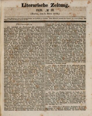 Literarische Zeitung Mittwoch 6. März 1839