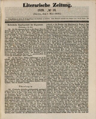 Literarische Zeitung Mittwoch 1. Mai 1839