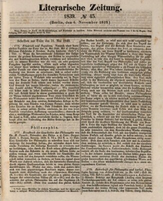 Literarische Zeitung Mittwoch 6. November 1839