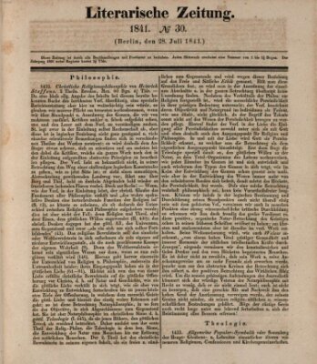Literarische Zeitung Mittwoch 28. Juli 1841