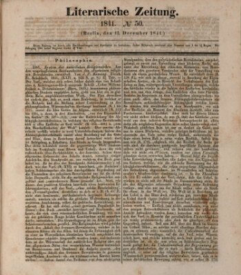 Literarische Zeitung Mittwoch 15. Dezember 1841