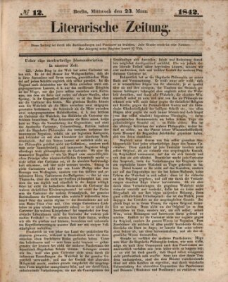 Literarische Zeitung Mittwoch 23. März 1842