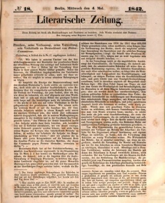 Literarische Zeitung Mittwoch 4. Mai 1842