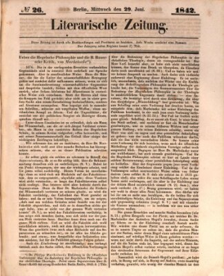 Literarische Zeitung Mittwoch 29. Juni 1842