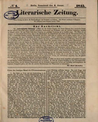 Literarische Zeitung Samstag 4. Januar 1845