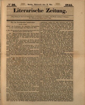 Literarische Zeitung Mittwoch 7. Mai 1845