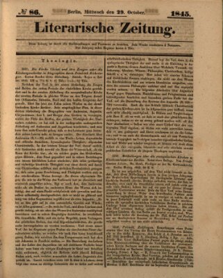 Literarische Zeitung Mittwoch 29. Oktober 1845