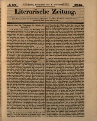 Literarische Zeitung Samstag 8. November 1845
