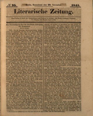 Literarische Zeitung Samstag 29. November 1845