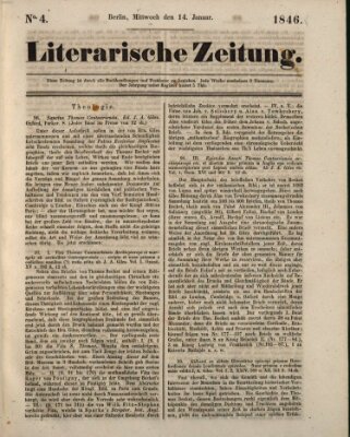 Literarische Zeitung Mittwoch 14. Januar 1846