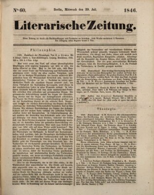 Literarische Zeitung Mittwoch 29. Juli 1846