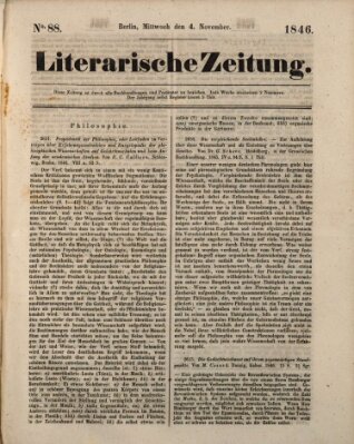 Literarische Zeitung Mittwoch 4. November 1846
