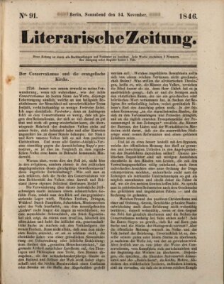 Literarische Zeitung Samstag 14. November 1846