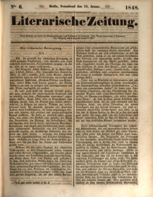 Literarische Zeitung Samstag 15. Januar 1848