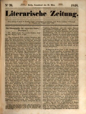 Literarische Zeitung Samstag 25. März 1848